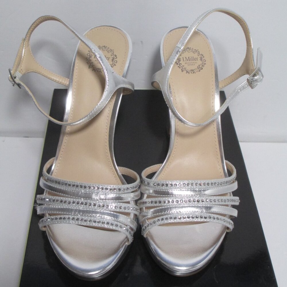 I. Miller Sylas Silver Pump Sandals Womens 9.5 Formal Party Wedding NEW